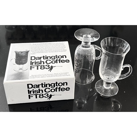 Dartington Irish Coffee Glass Mugs - Set of 2 - Picture 1 of 7